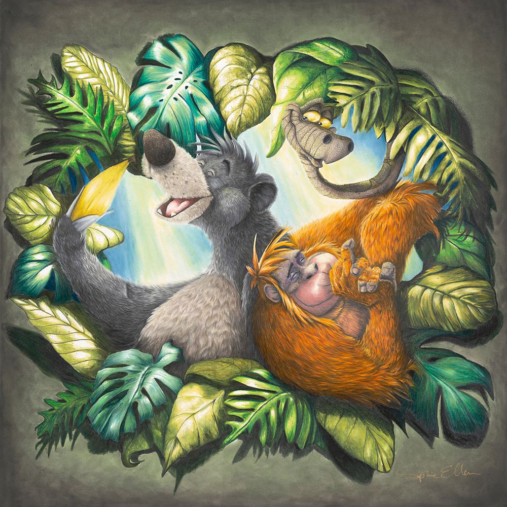 The Jungle Book ''Bear Necessities'' Gallery Wrapped Canvas by Sophie Ellen &ndash; Limited Edition