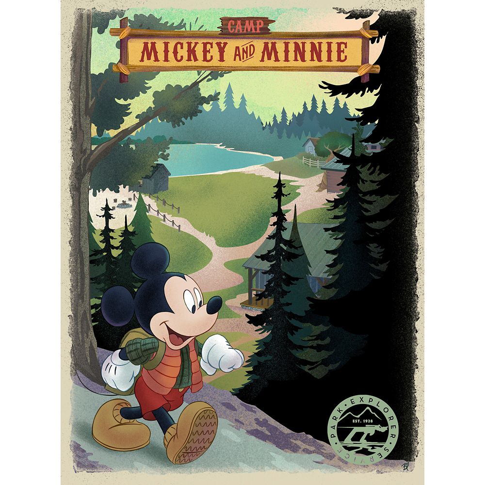 Mickey Mouse ''Camp Mickey and Minnie!'' Gallery Wrapped Canvas by Bret Iwan Signed Limited Edition Official shopDisney