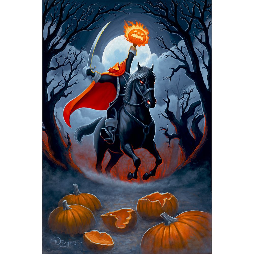 The Headless Horseman ''Headless Horseman Rides Tonight'' Gallery Wrapped Canvas by Tim Rogerson &ndash; The Adventures of Ichabod and Mr. Toad &ndash; Signed Limited Edition