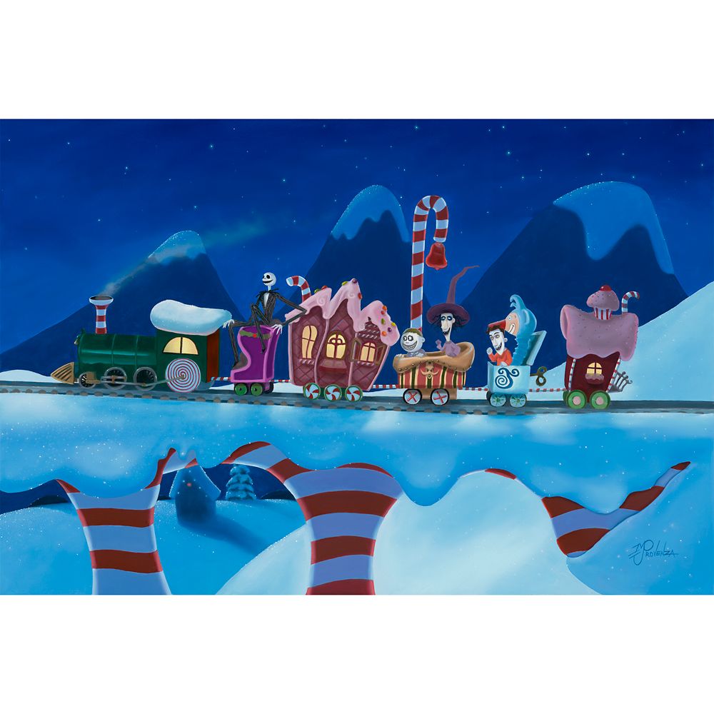 The Nightmare Before Christmas ''Holiday Train'' Gallery Wrapped Canvas by Michael Provenza &ndash; Signed Limited Edition