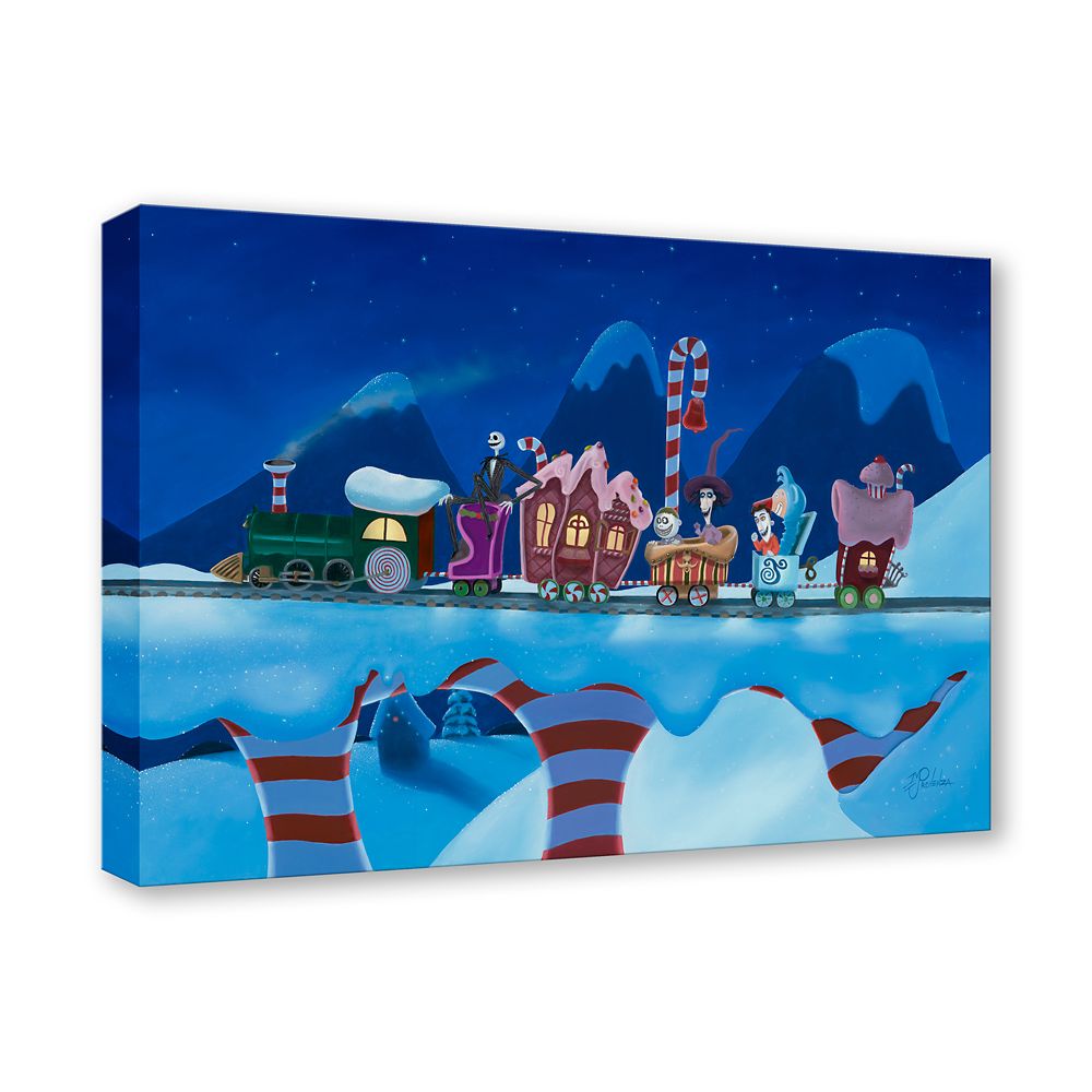 The Nightmare Before Christmas ''Holiday Train'' Gallery Wrapped Canvas by Michael Provenza &ndash; Signed Limited Edition