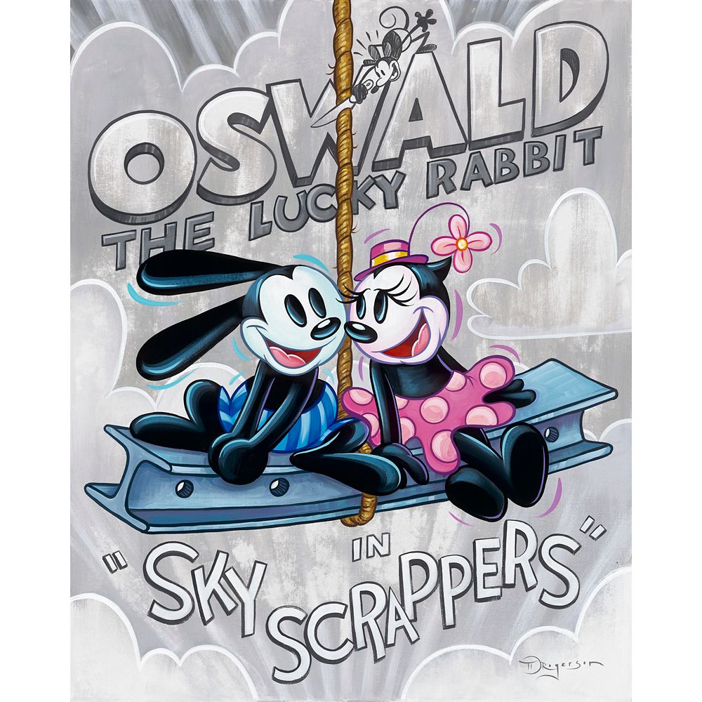Oswald the Lucky Rabbit ''Sky Scrappers'' Gallery Wrapped Canvas by Tim Rogerson &ndash; Limited Edition