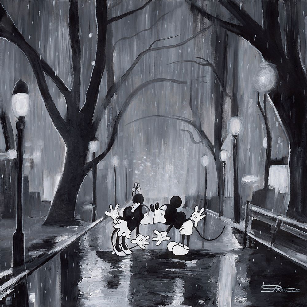 Mickey and Minnie Mouse ''Splish, Splash, Smooch'' Gallery Wrapped Canvas by Arienne Boley &ndash; Signed Limited Edition