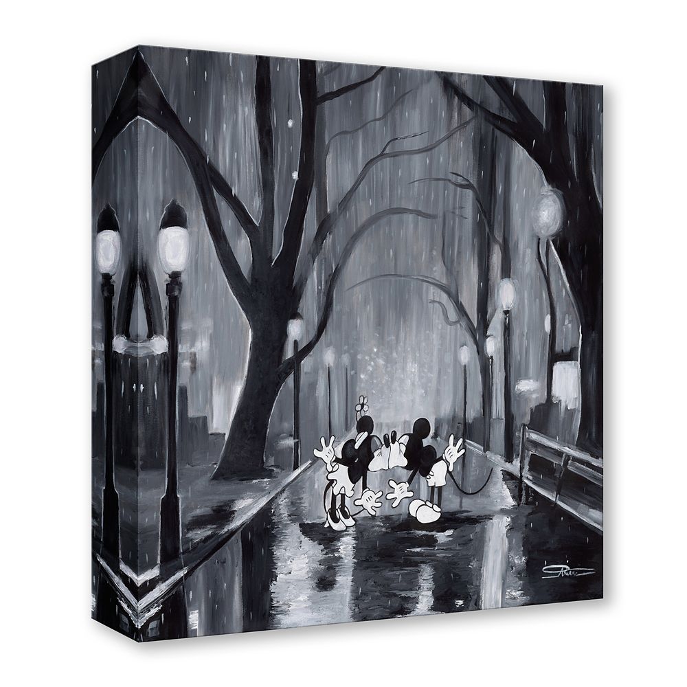 Mickey and Minnie Mouse ''Splish, Splash, Smooch'' Gallery Wrapped Canvas by Arienne Boley &ndash; Limited Edition