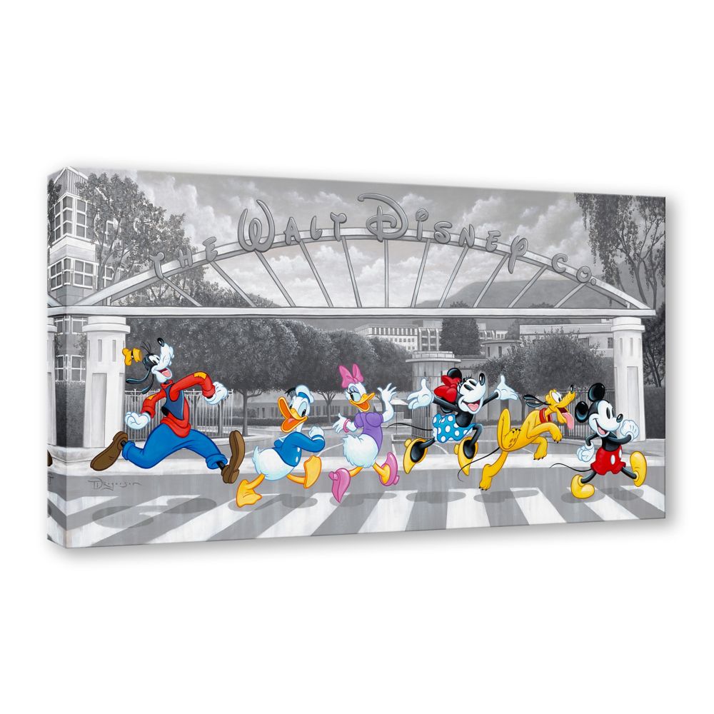 Mickey Mouse and Friends ''Studio Crossing'' Gallery Wrapped Canvas by Tim Rogerson &ndash; Signed Limited Edition