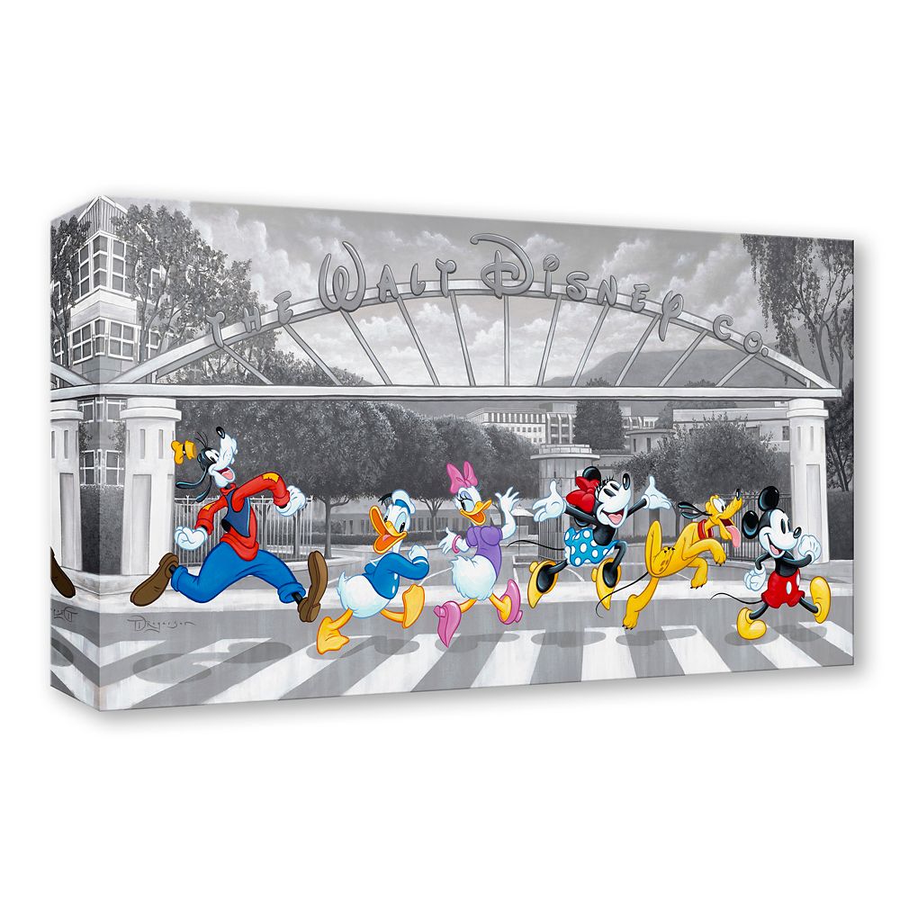 Mickey Mouse and Friends ''Studio Crossing'' Gallery Wrapped Canvas by Tim Rogerson &ndash; Limited Edition