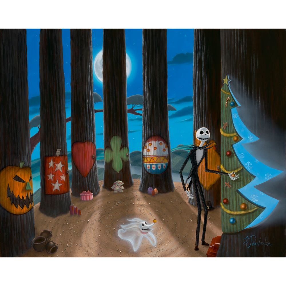 The Nightmare Before Christmas ''Tree For All Seasons'' Gallery Wrapped Canvas by Michael Provenza &ndash; Limited Edition