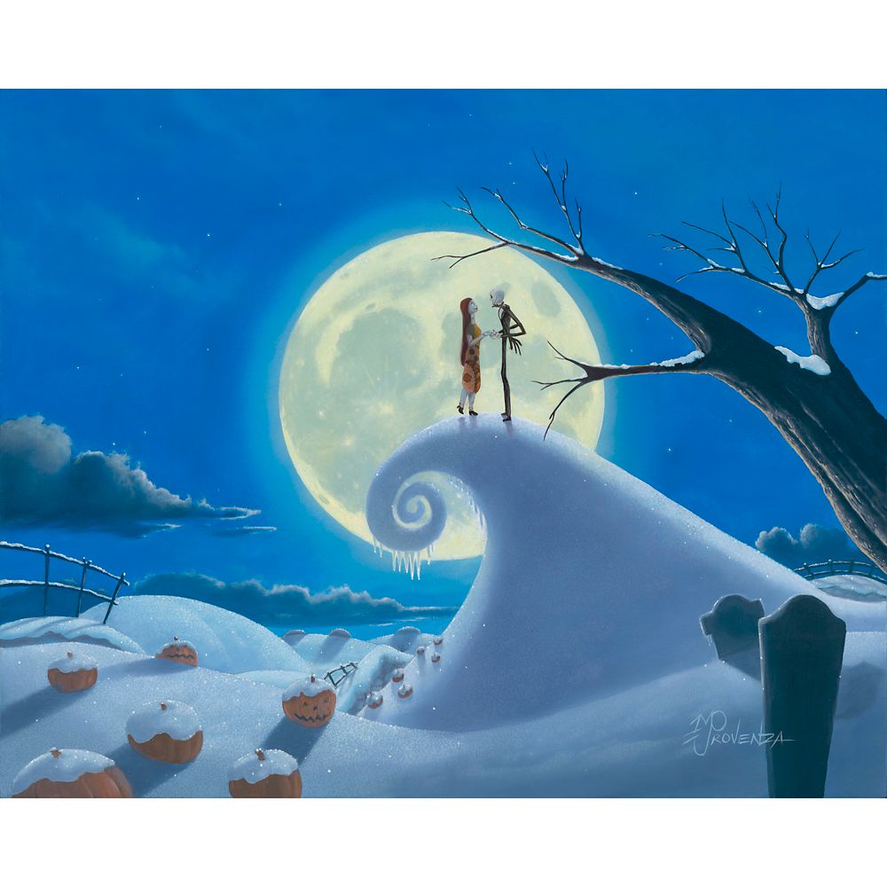 The Nightmare Before Christmas ''Winter Romance'' Gallery Wrapped Canvas by Michael Provenza &ndash; Limited Edition