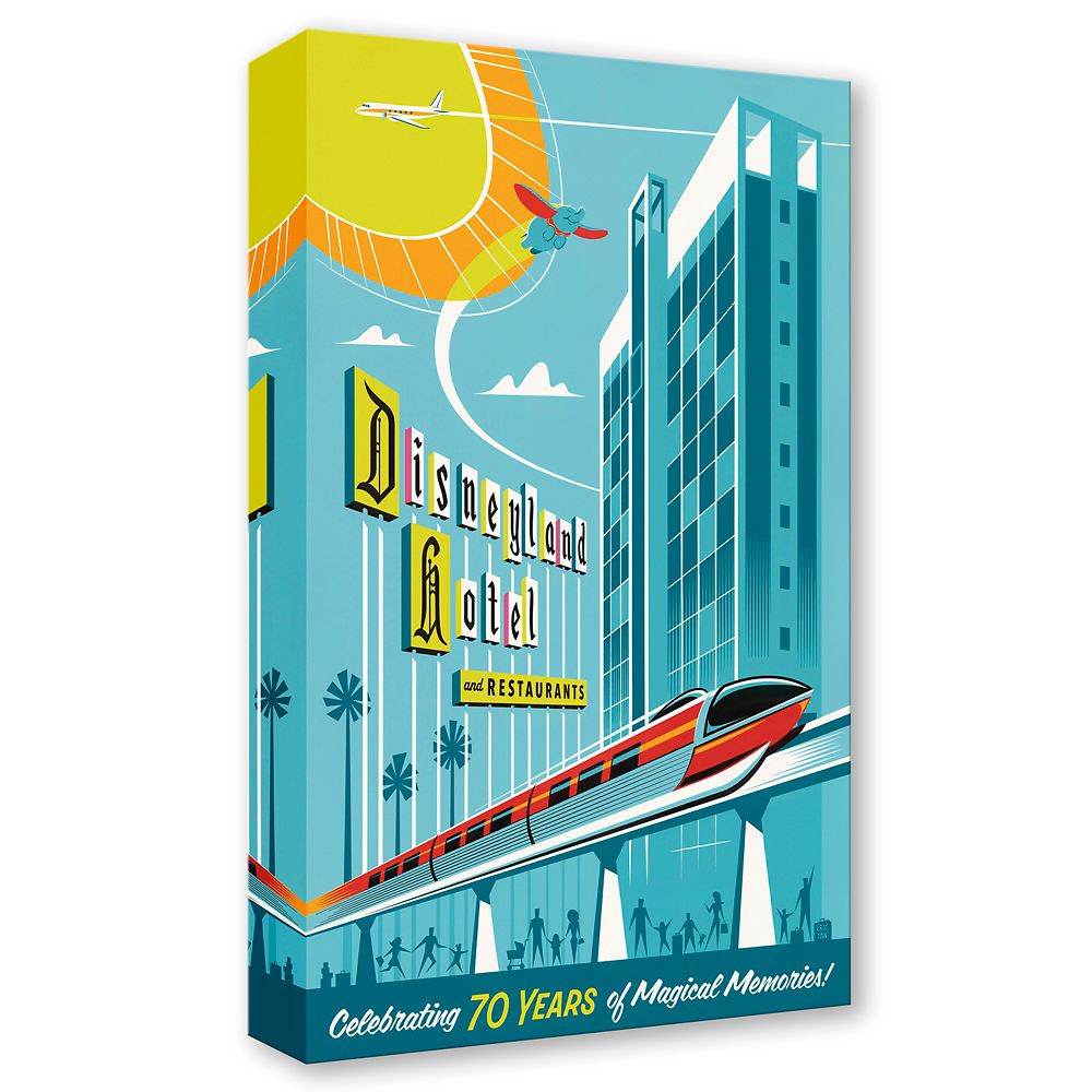 Disneyland ''Enjoy Your Stay! The 70th Anniversary of the Disneyland Hotel'' Gallery Wrapped Canvas by Eric Tan - Limited Edition
