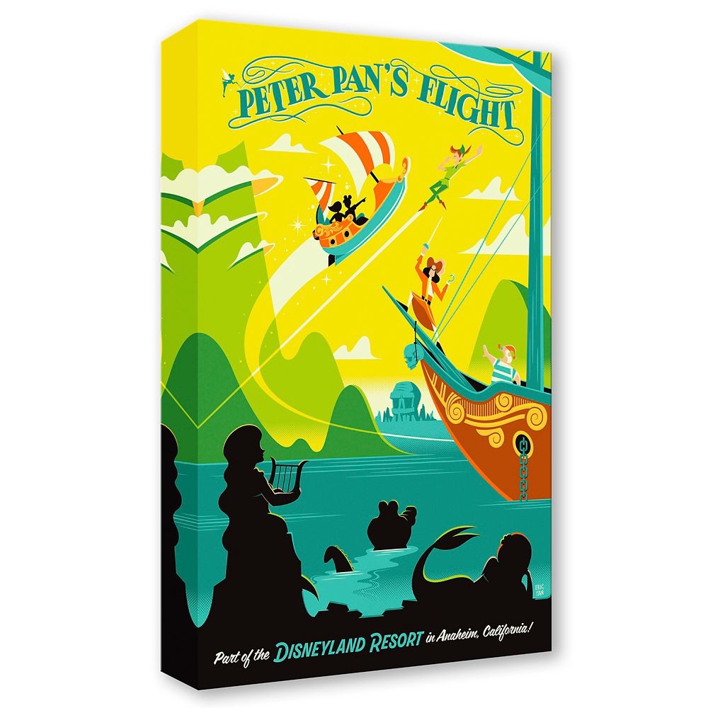 Peter Pan's Flight ''Never Land Awaits'' Gallery Wrapped Canvas by Eric Tan &ndash; Limited Edition
