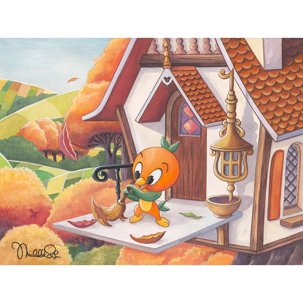 Orange Bird ''Orange Bird House'' Gallery Wrapped Canvas by Michelle St.Laurent &ndash; Limited Edition
