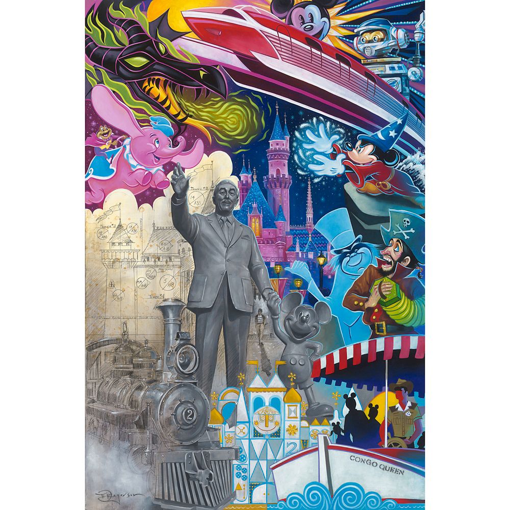 Disneyland ''Disneyland is Your Land'' Gallery Wrapped Canvas by Tim Rogerson &ndash; Limited Edition