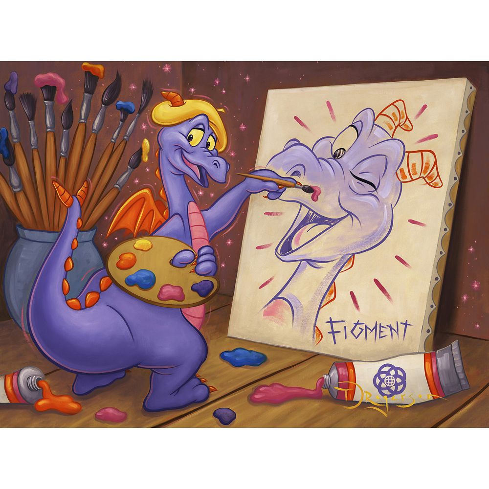 Figment ''Figment Paints Figment'' Gallery Wrapped Canvas by Tim Rogerson &ndash; Limited Edition