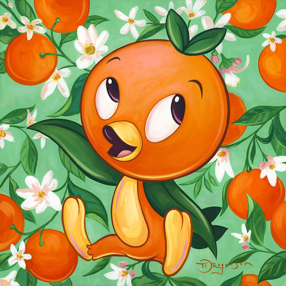 Orange Bird ''Ornate Orange Bird'' Gallery Wrapped Canvas by Tim Rogerson &ndash; Limited Edition