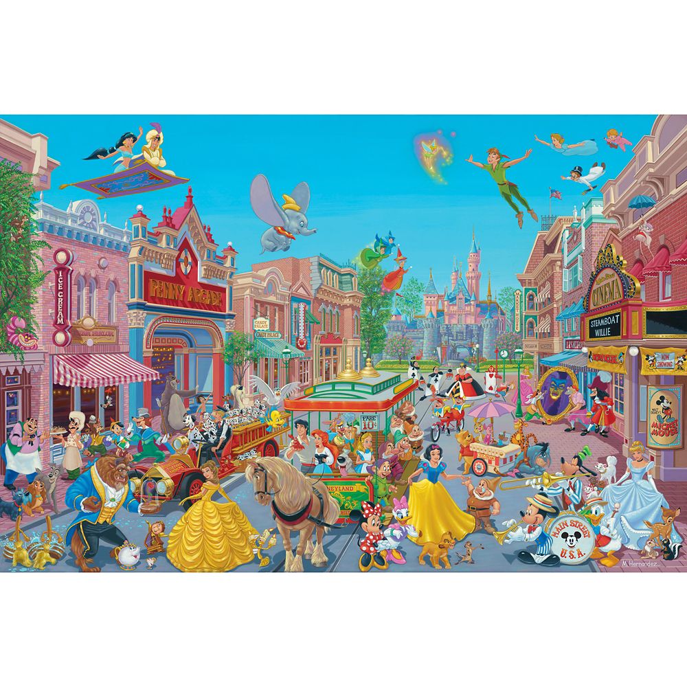 Disneyland ''The Happiest Street on Earth'' Gallery Wrapped Canvas by Manuel Hernandez &ndash; Limited Edition