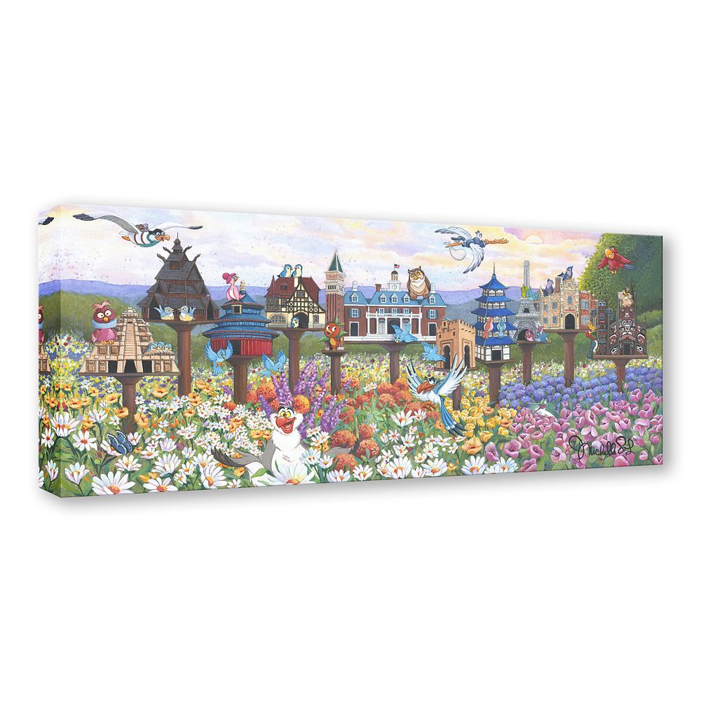 Disney Birds ''At Home in the Garden'' Gallery Wrapped Canvas by Michelle St.Laurent &ndash; Signed Limited Edition