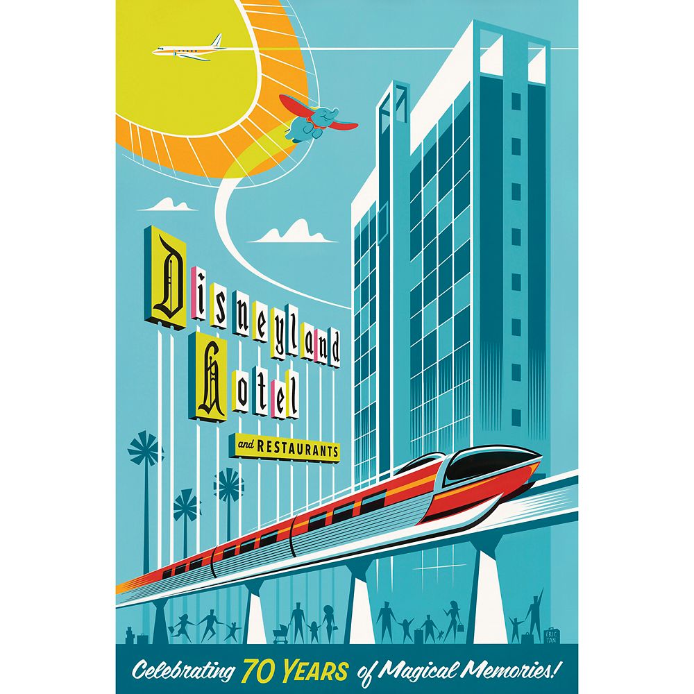 Disneyland ''Enjoy Your Stay!: The 70th Anniversary of the Disneyland Hotel'' Gallery Wrapped Canvas by Eric Tan &ndash; Signed Limited Edition
