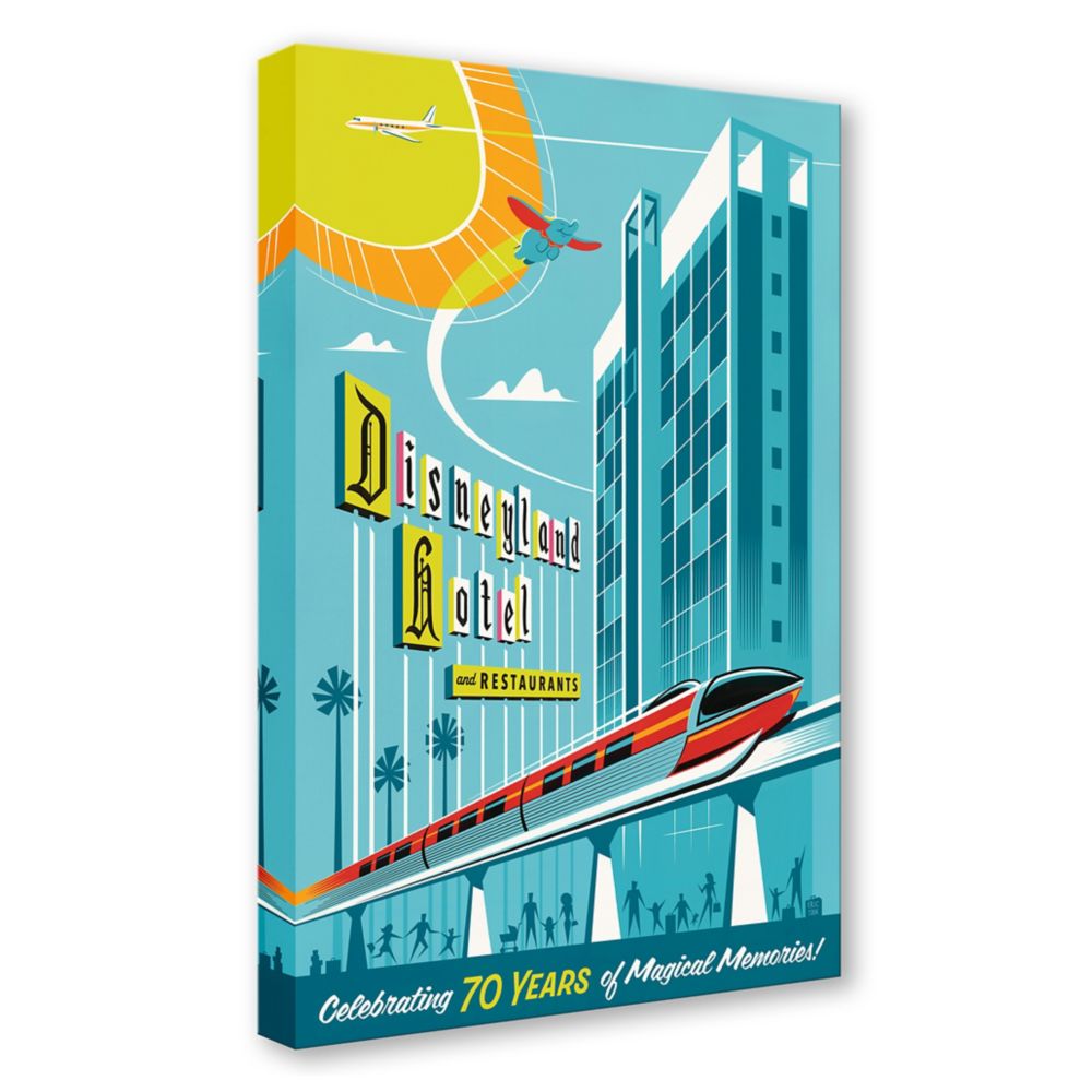 Disneyland ''Enjoy Your Stay!: The 70th Anniversary of the Disneyland Hotel'' Gallery Wrapped Canvas by Eric Tan &ndash; Signed Limited Edition