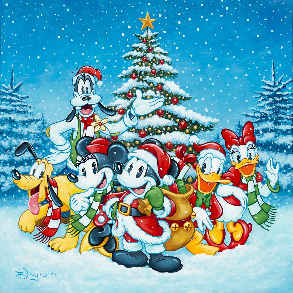 Mickey Mouse and Friends ''Oh Boy, It's Christmas!'' Gallery Wrapped Canvas by Tim Rogerson &ndash; Signed Limited Edition