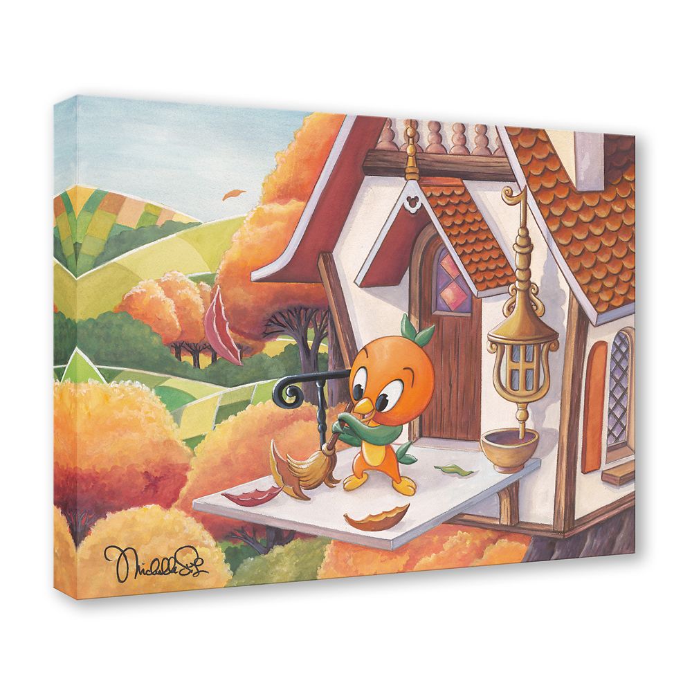 Orange Bird ''Orange Bird House'' Gallery Wrapped Canvas by Michelle St.Laurent &ndash; Signed Limited Edition
