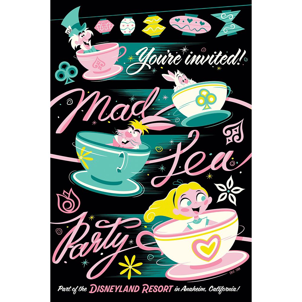 Mad Tea Party ''You're Invited!'' Gallery Wrapped Canvas by Eric Tan &ndash; Signed Limited Edition