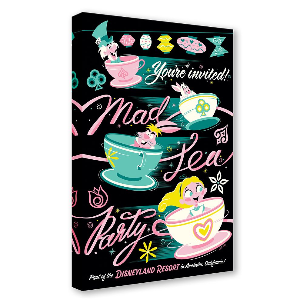 Mad Tea Party ''You're Invited!'' Gallery Wrapped Canvas by Eric Tan &ndash; Signed Limited Edition