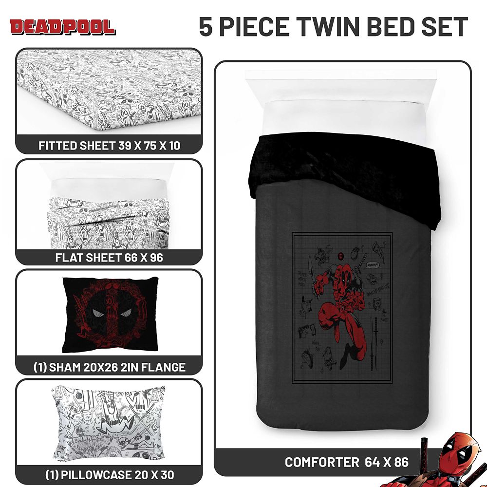 Deadpool Bedding Set &ndash; Twin / Full / Queen