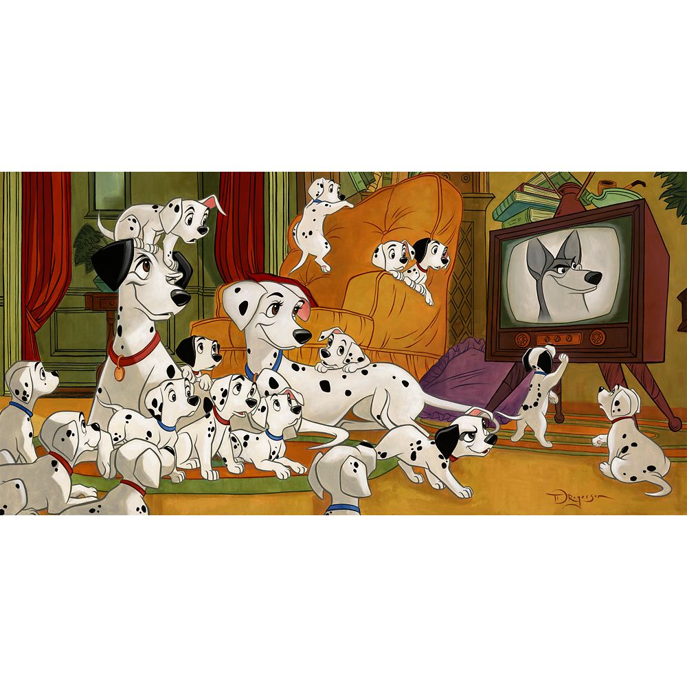 101 Dalmatians Movie Night Gallery Wrapped Canvas by Tim Rogerson  Limited Edition Official shopDisney