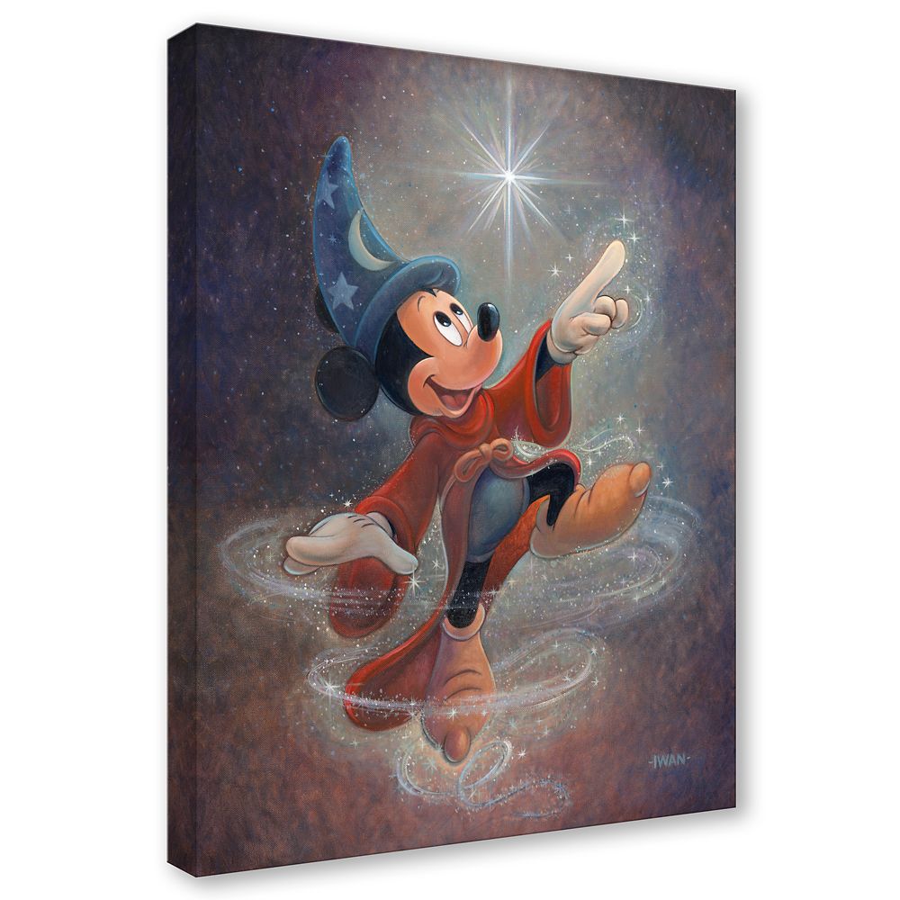 Sorcerer Mickey Mouse ''Swept Up in the Magic'' Gallery Wrapped Canvas by Bret Iwan - Fantasia - Signed Limited Edition