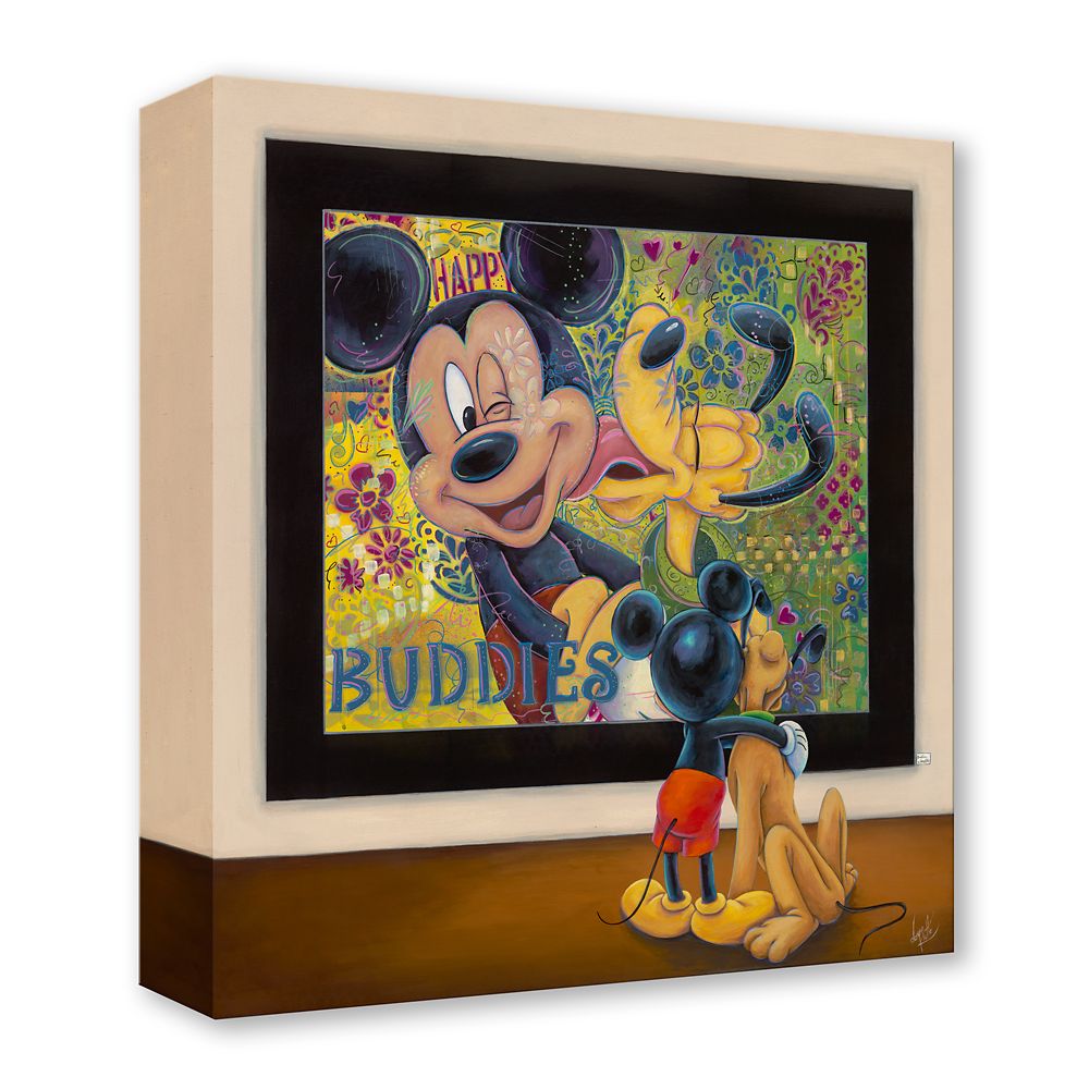 Mickey Mouse and Pluto ''Buddies'' Gallery Wrapped Canvas by Denyse Klette &ndash; Limited Edition