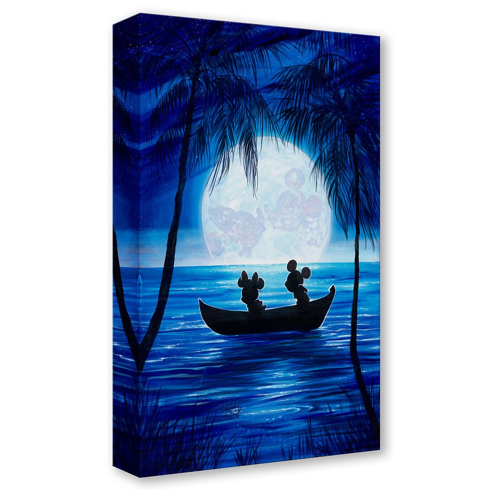Mickey and Minnie Mouse ''Moonlight Moment'' Gallery Wrapped Canvas by Stephen Fishwick &ndash; Limited Edition