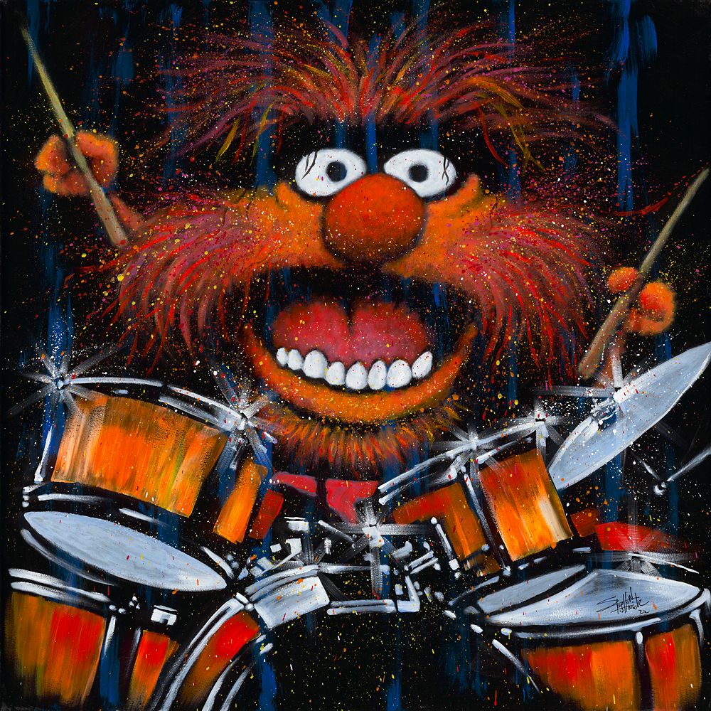 Animal Rockin Animal Gallery Wrapped Canvas by Stephen Fishwick  The Muppet Show  Limited Edition Official shopDisney