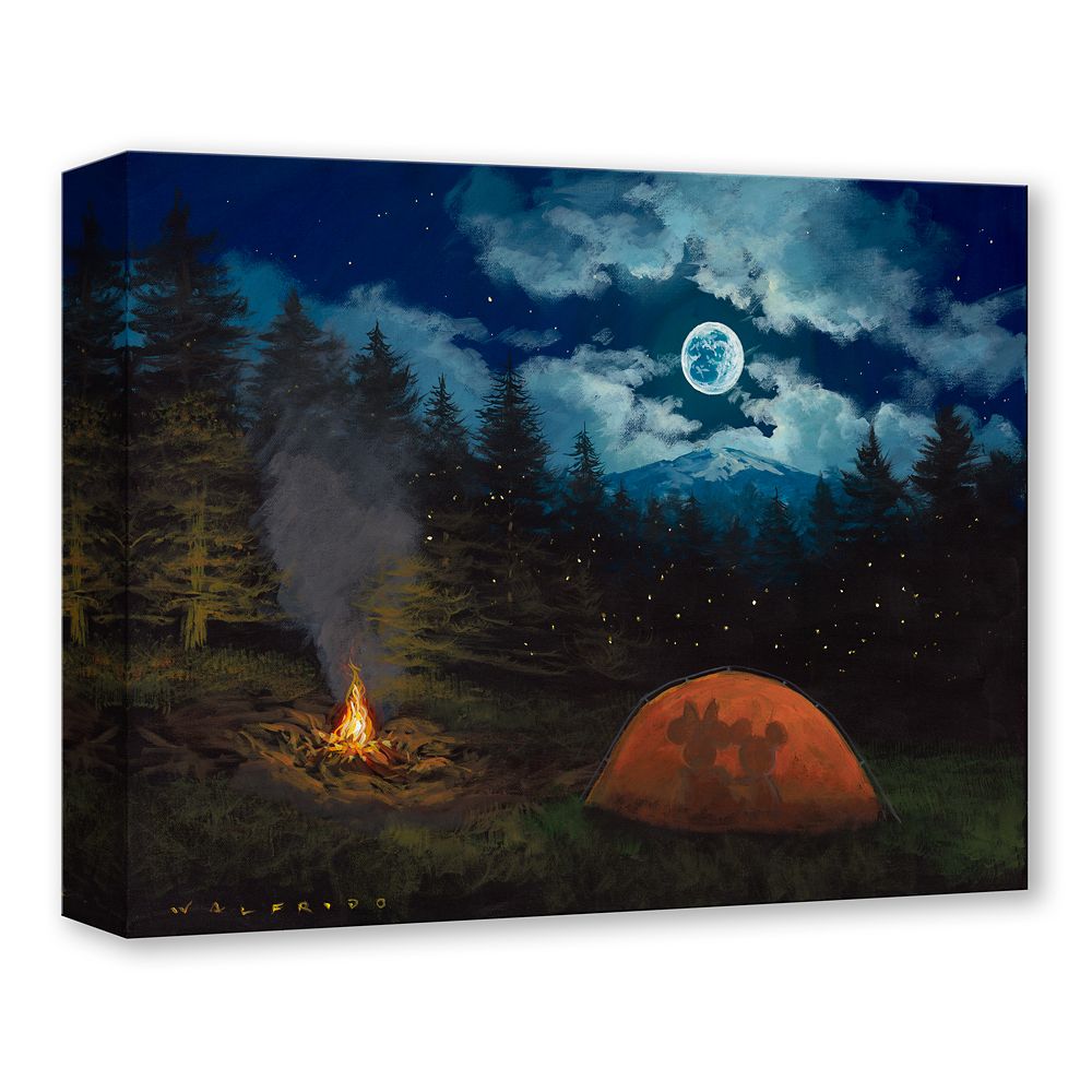 Mickey and Minnie Mouse ''Camping under the Moon'' Gallery Wrapped Canvas by Walfrido Garcia &ndash; Limited Edition