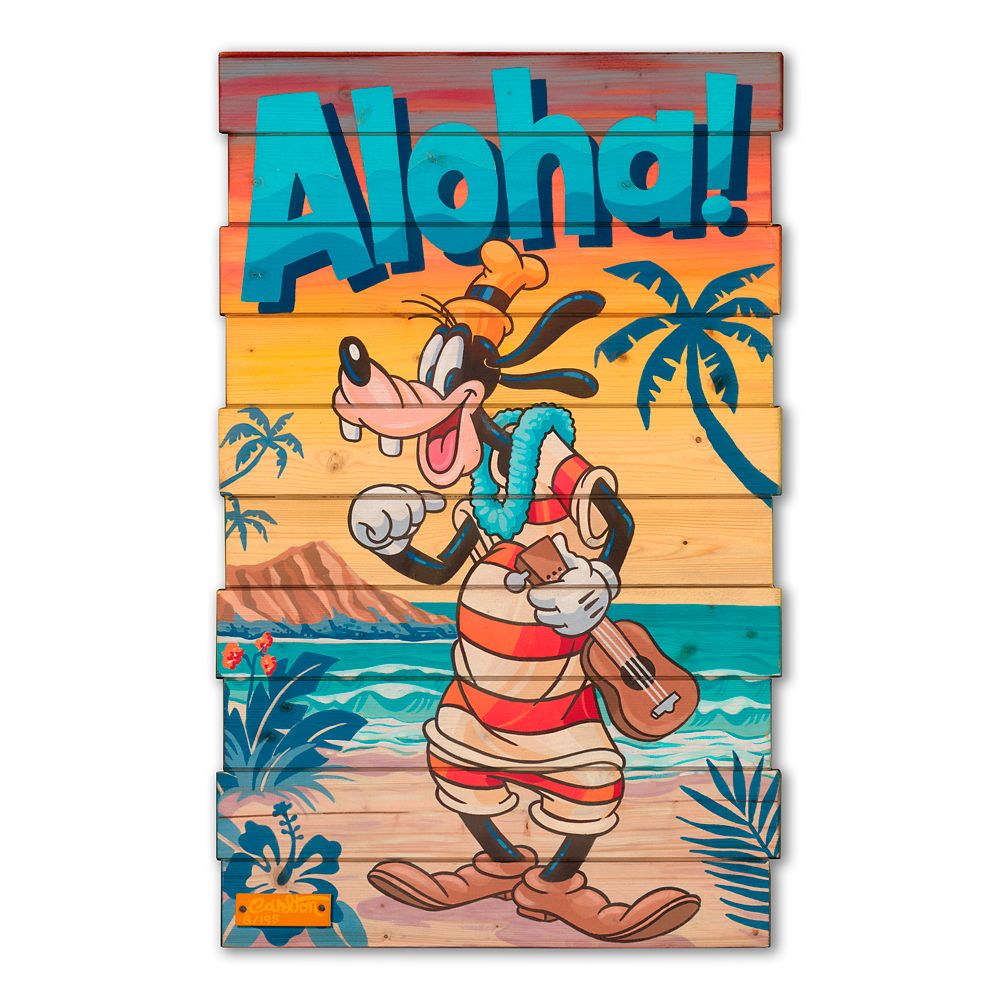 Goofy A Goofy Aloha Artwork on Wood by Trevor Carlton  Signed Limited Edition Official shopDisney