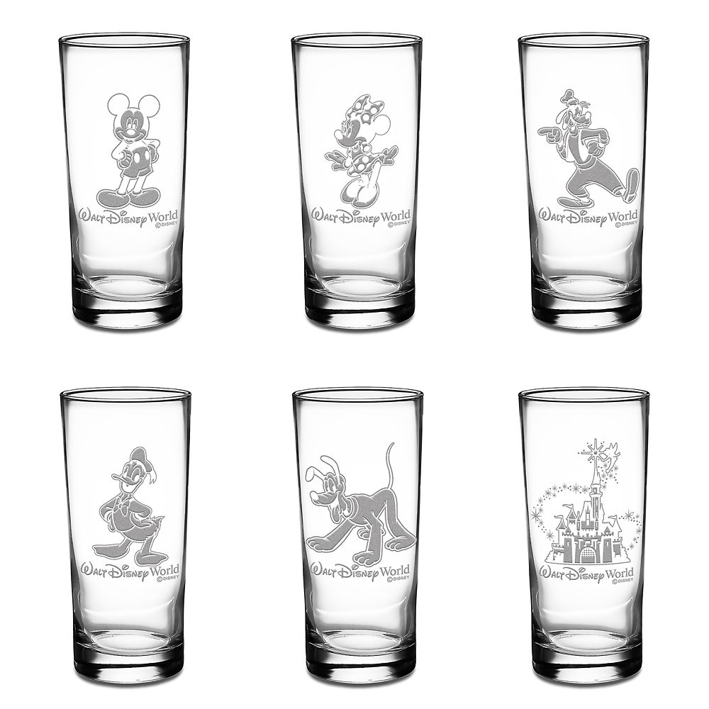 Mickey Mouse and Friends Glass Tumbler Set by Arribas  Walt Disney World  Personalized
