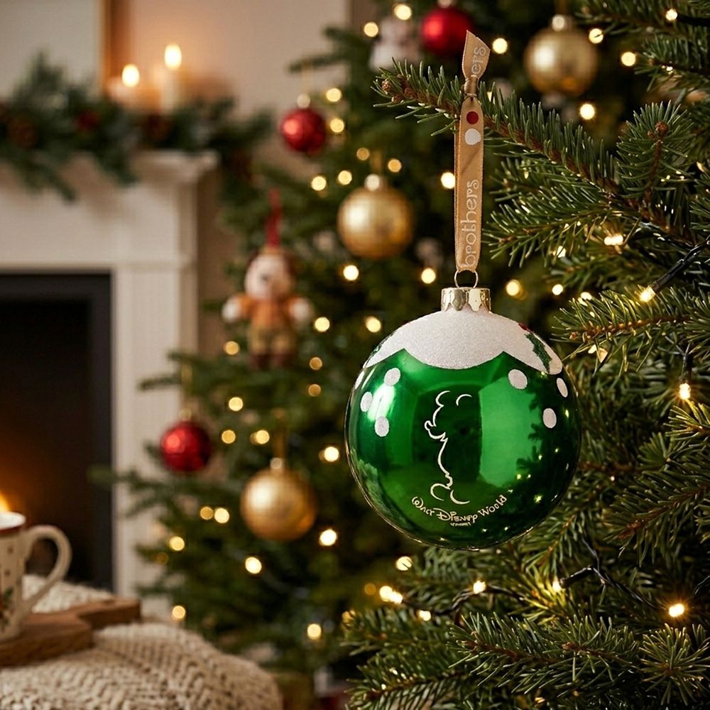 Mickey Mouse Glass Ornament by Arribas - Walt Disney World - Green