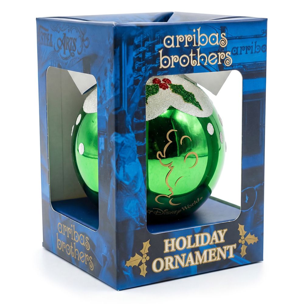 Mickey Mouse Glass Ornament by Arribas - Walt Disney World - Green