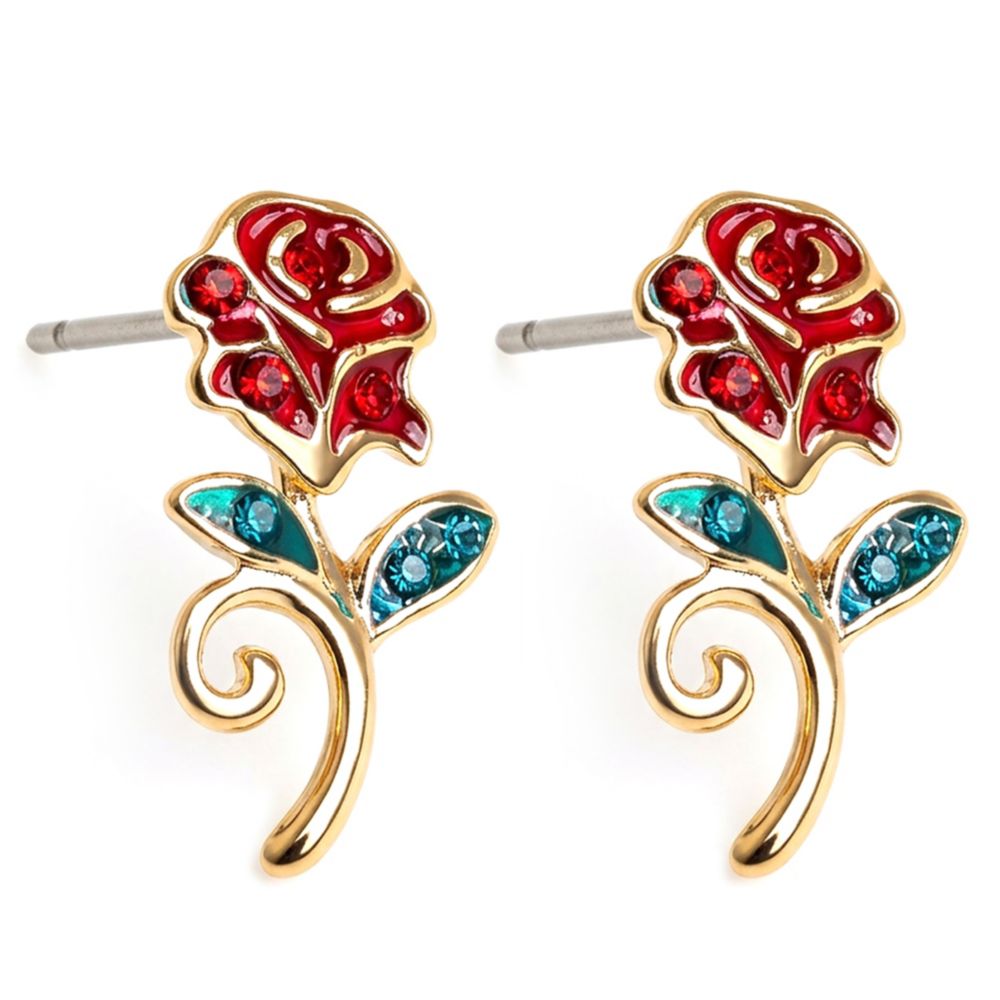 Beauty and the Beast Rose Earrings by Arribas