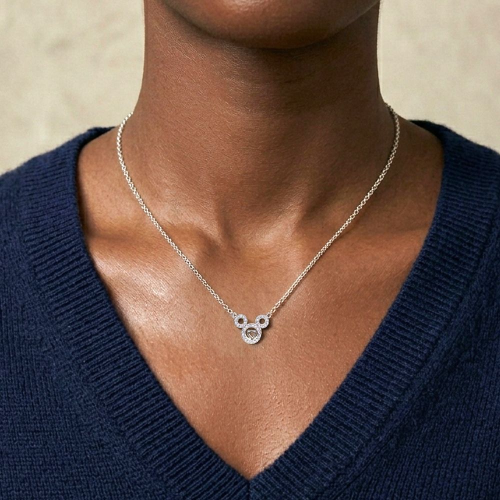 Mickey Mouse Icon Heart Necklace by Arribas