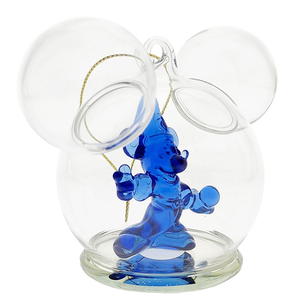 Sorcerer Mickey Mouse Icon Glass Ball Ornament by Arribas - Fantasia - Personalized