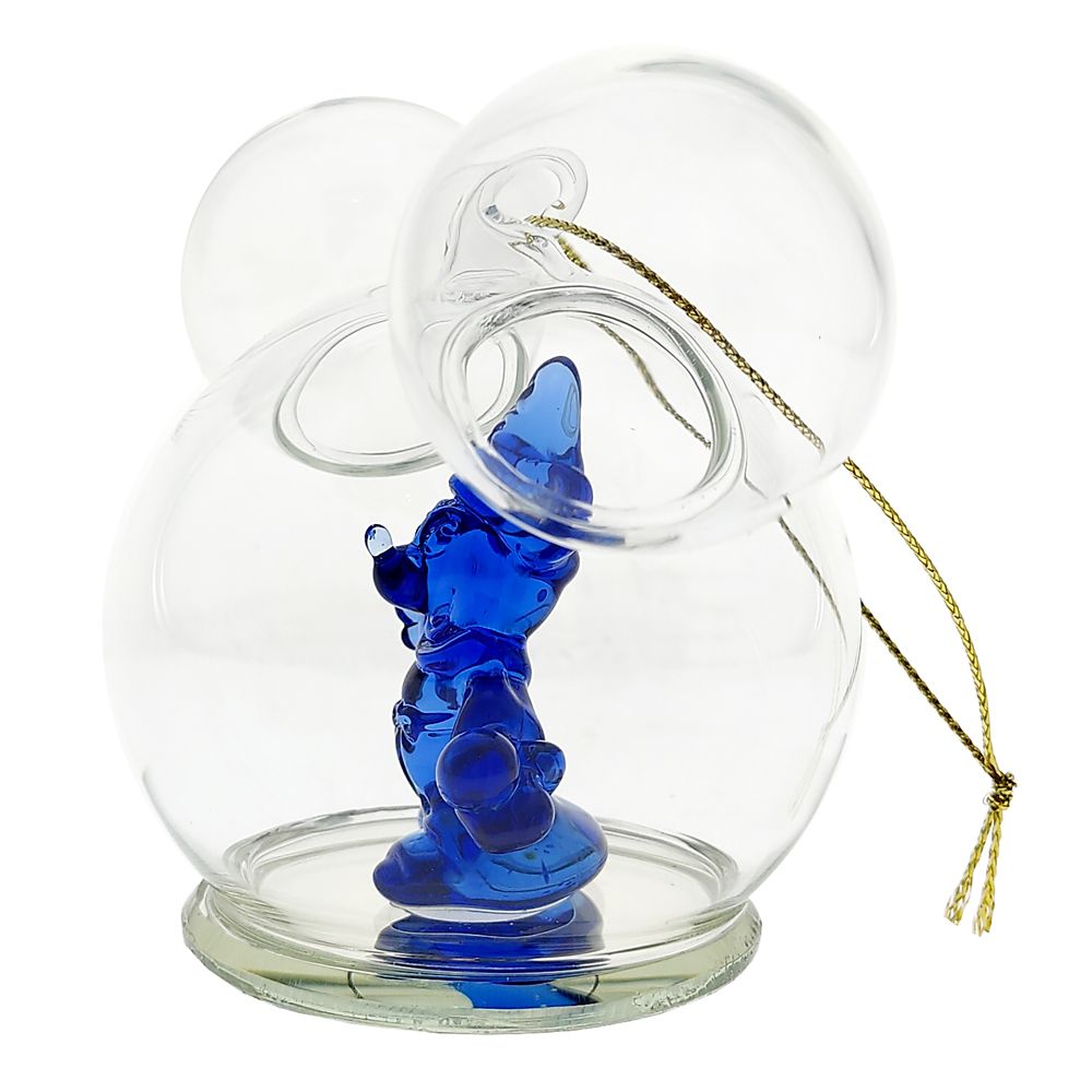 Sorcerer Mickey Mouse Icon Glass Ball Ornament by Arribas - Fantasia - Personalized