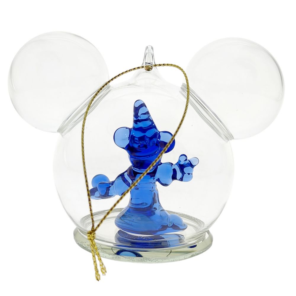 Sorcerer Mickey Mouse Icon Glass Ball Ornament by Arribas - Fantasia - Personalized