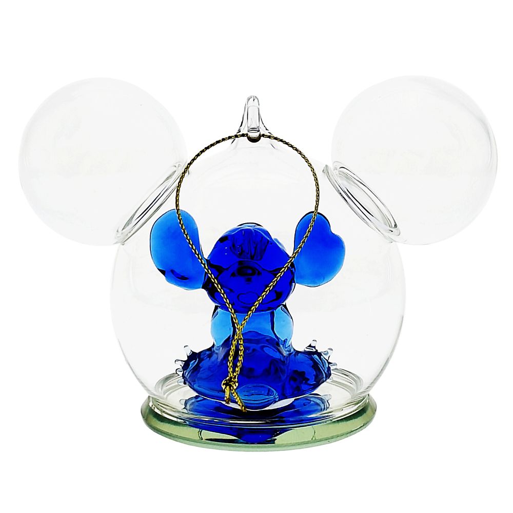 Stitch Mickey Icon Glass Ball Ornament by Arribas - Lilo & Stitch - Personalized
