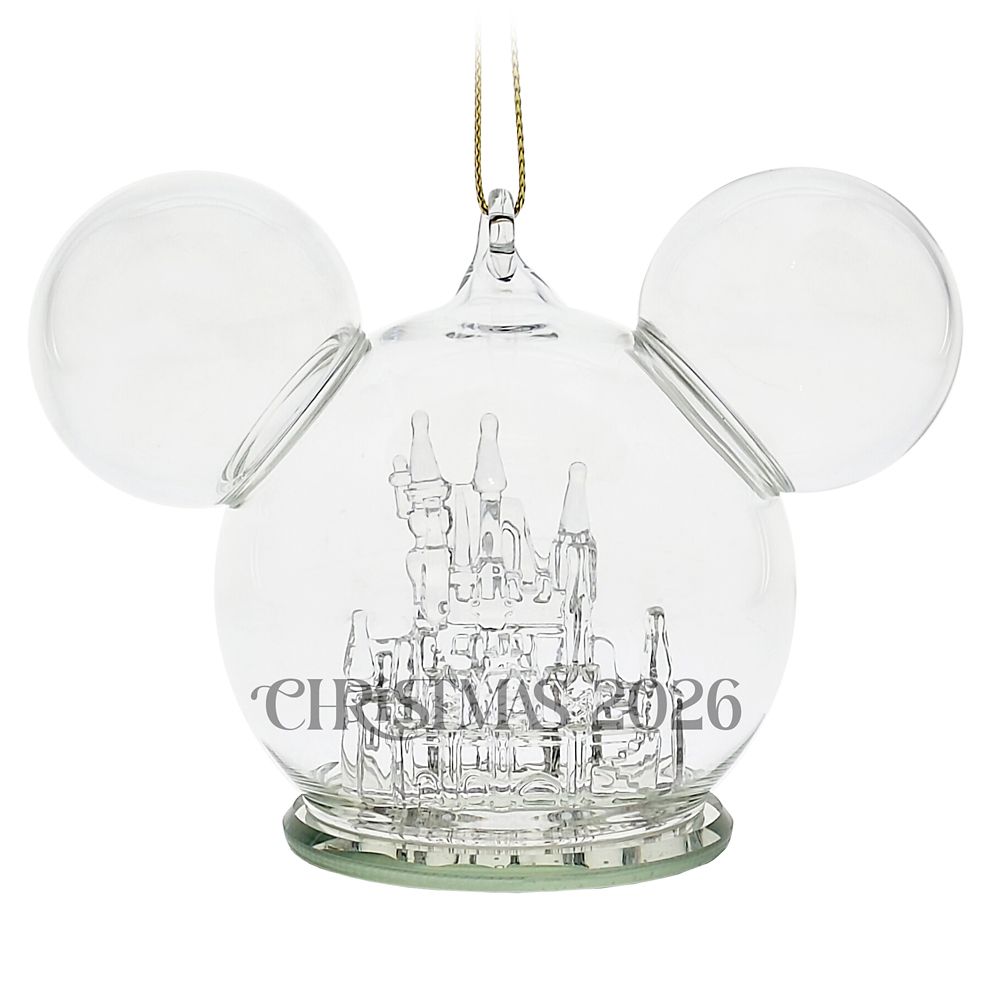 Fantasyland Castle Mickey Icon Glass Ball Ornament by Arribas - Personalized