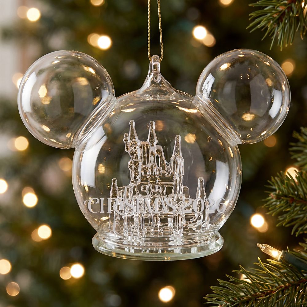 Fantasyland Castle Mickey Icon Glass Ball Ornament by Arribas - Personalized