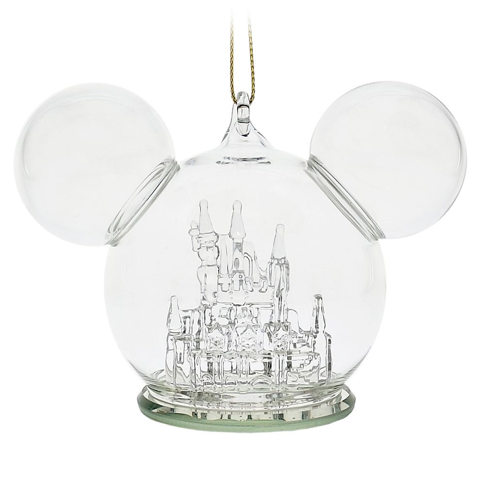 Fantasyland Castle Mickey Icon Glass Ball Ornament by Arribas - Personalized