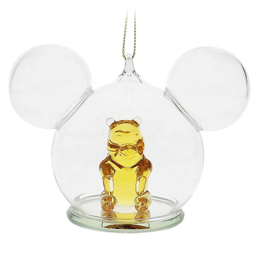 Winnie the Pooh Mickey Icon Glass Ball Ornament by Arribas - Personalized