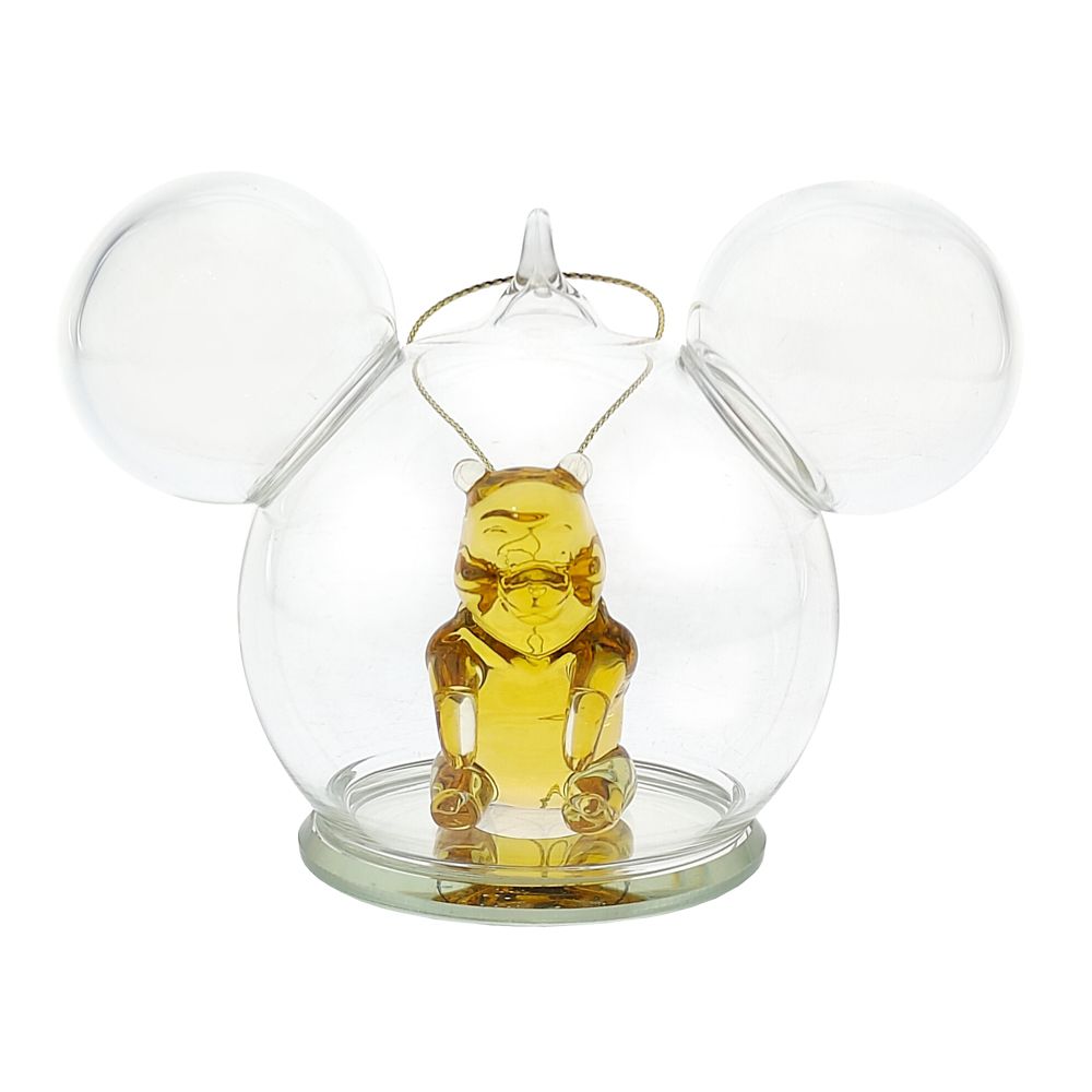 Winnie the Pooh Mickey Icon Glass Ball Ornament by Arribas - Personalized