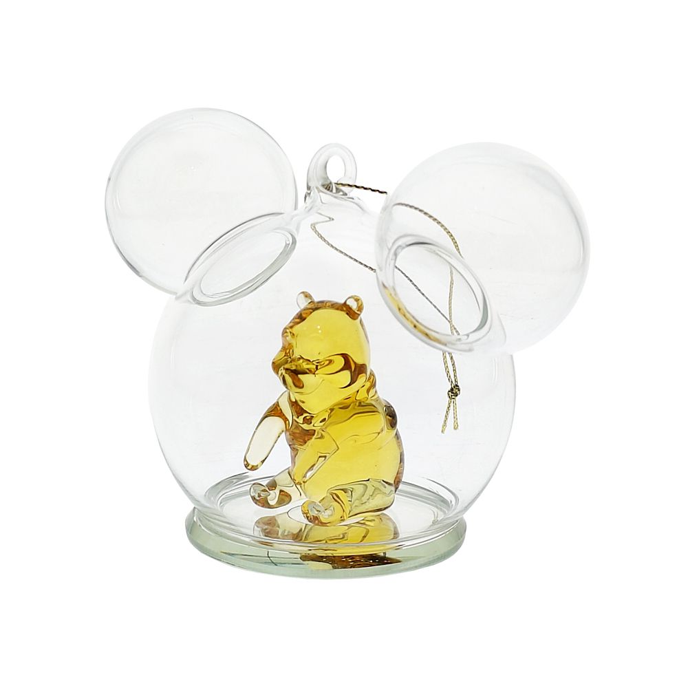 Winnie the Pooh Mickey Icon Glass Ball Ornament by Arribas - Personalized