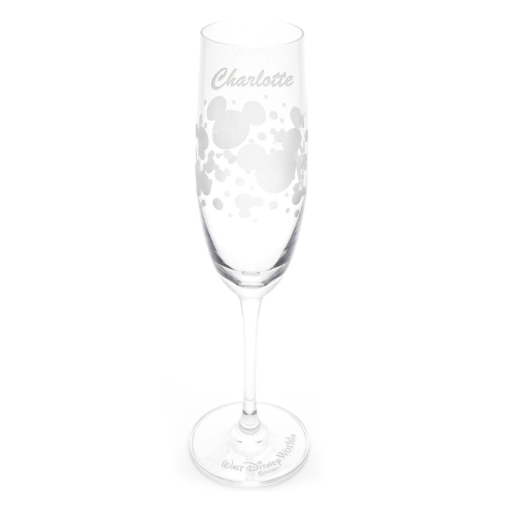 Mickey Mouse Icon Bubbles Glass Flute by Arribas - Walt Disney World - Personalized